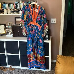 Farm Rio Pineapple Garden Kaftan Dress